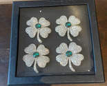 Cupcakes &amp; Cashmere 4 Clover Leaf ST. PATRICKS DAY RHINESTONES NAPKIN RINGS - $32.99