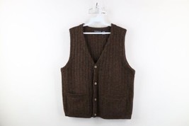 Vtg 90s Streetwear Mens Medium Rainbow Wool Ribbed Knit Cardigan Sweater... - £58.11 GBP