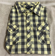 Men&#39;s Irreverent Brand Shirt Yellow Gray Checkered Sz XL Short Sleeves P... - $14.88