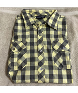 Men&#39;s Irreverent Brand Shirt Yellow Gray Checkered Sz XL Short Sleeves P... - $14.88