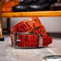 Riccardo Genuine Exotic Caiman Fuscus-belly Belt Rustic Cognac image 4