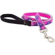 Lupine Reflective Dog Leash 6-Foot by 3/4&quot; Wide Pink Paws - $42.55 CAD