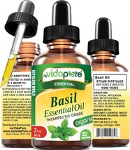 Organic Basil Essential Oil 100% Pure Natural Undiluted 2 fl oz- 60 ml for Beaut - £20.77 GBP