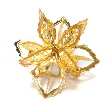 2001 Winter Snowflake Danbury Mint Christmas Ornament Gold Plated Collection - £21.22 GBP
