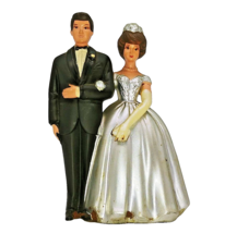Vintage 1960&#39;S  Wilton Chicago 3.25&quot; Wedding Cake Topper Bride groom - $18.99