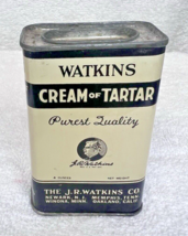 Antique Watkins Cream Tartar Tin Litho Can 4 Oz 3 1/2 inch Spice Kitchen - £14.13 GBP