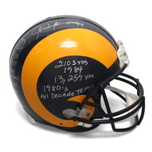 Eric Dickerson Autographed 7 Inscription Los Angeles Rams Authentic Helmet JSA - £1,127.54 GBP