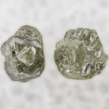 1.43 CT 2 Piece Light Green Raw Uncut Gemstone, Real Natural Rough Loose Diamond - £35.19 GBP