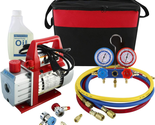 Single Stage Rotary Vane Air Vacuum Pump HVAC A/C Refrigeration Kit AC M... - $166.66