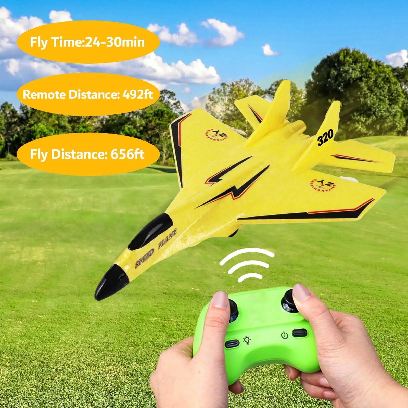 2 CH RC Plane Portable Ready to Easy to Control with Light Gift Foam RC ... - £20.59 GBP+