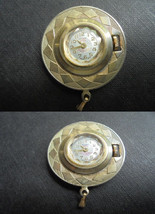 ROUAN DE LUX brooch watch plated gold Original from 1940s Working - $45.00