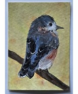 ACEO Original Art Acrylic Bird on Branch Painting - €4,29 EUR