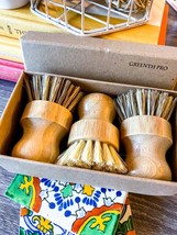 Palm Pot Brush- Bamboo Round 3 Packs Mini Dish Brush Natural Scrub - $26.27 CAD