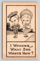 Comic Romance Children Wonder What She Wants Now  1911 DB Postcard N9 - £3.83 GBP