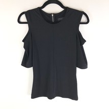 Rag &amp; Bone Womens Black Round Neck Cold Shoulder Short Sleeve Polyester ... - £19.01 GBP