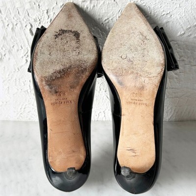 Kate Spade Strudel Black Patent Leather Twist Bow Pumps 3" Heels - Women's 8.5 Item image 7