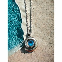 Beautiful blue stone vintage sterling silver necklace - $35.64