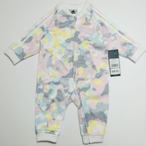 adidas Infants 3-Stripe Coverall Pink Camo One Piece Outfit Sz 6M - $16.00
