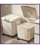 Large Airtight Rice Storage Bin w/ Wheels &amp; Measuring Cup | Insect-Proof... - €15,43 EUR+