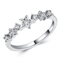 1.00Ct Round Cut Diamond Half Eternity Wedding Band Ring 14K White Gold Finish - £83.03 GBP