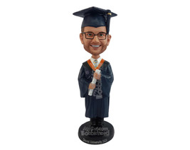 Custom Bobblehead Happy graduate student holding a diploma - Careers &amp; Professio - £70.13 GBP