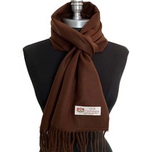 Men&#39;s Winter 100% Cashmere Scarf Solid Dark Brown Made In England Soft Wool #A - £7.60 GBP