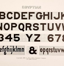 Egyptian Font Example 1899 Victorian Craft Supply Art Drawing Ephemera D... - $375.23 MXN