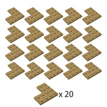 20x Dark Tan Part 2639 Corner Plate 2x4x4 Building Pieces Bulk Lot Brand New - £6.21 GBP