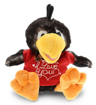 I Love You Plush Cute Sitting Black Crow With Red Shirt  9.5 Inches - £31.63 GBP