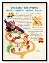 Fisher-Price Flip Track Rail &amp; Road Set Ad Vintage 1993 Magazine Adverti... - $9.70