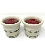 Longaberger Woven Traditions Traditional Holly Set of 2 Votive Candle Ho... - £18.62 GBP