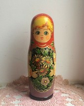 Vintage Russian Doll Matryoshka / Nesting Doll, Wooden Bottle Case / Holder 8.5&quot; - £23.87 GBP