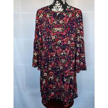 Madison Leigh Women Blue Casual Shirred Waist Floral Tunic Dress Size 12 - €13,65 EUR