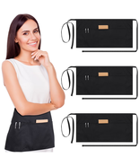 3 Pcs Server Aprons with 3 Pockets, Waiter Waitress Apron Waterproof Wai... - $22.88 CAD