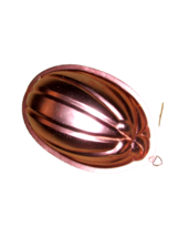 copper tone metal ribbed MOLD decorative oval 10 x 6.75" - 2-3" deep (ha... - $5.40