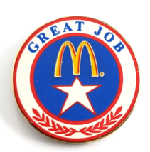 McDonald&#39;s Great Job Golden Arches Star Fast Food Restaurant Crew Pin Ad... - $12.99