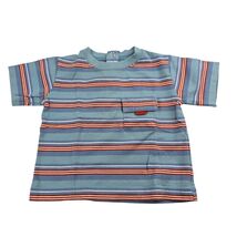 Vintage Gymboree Baby Boys Striped Pocket T Shirt Size 3-6 Months Blue R... - $14.85