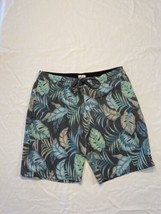 Ripcurl Laydays Side Pocket Board Shorts Mens 32 Tropical Leaves Beach Swim - $13.55