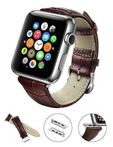 New Genuine Leather Apple iWatch Band Strap Classic Buckle 38mm 42mm Black Brown - £7.18 GBP+