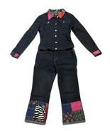 Vintage y2k XOXO Denim 7/8 M Stretchy Matching Mixed Media Patchwork Boo... - £55.86 GBP