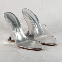 Schutz Aprill Vinyl Wedge Sandals Color chrome size 7.5 B - $1,117.26 MXN