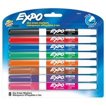 Low Odor Dry Erase Markers, Fine Tip, Assorted Colors, 8 Count - $24.10