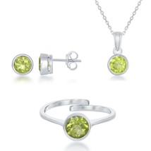 &quot;August Birthstone&quot; Sterling Silver Peridot Set - £144.27 GBP