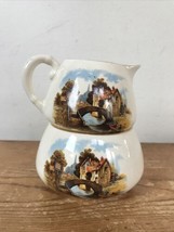 Pair Vtg Sandland Ware England Jolly Boatman Painted Ceramic Creamer Sug... - £31.38 GBP