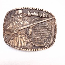 Kentucky Rifle brass belt buckle Guns that Won the west Award Design Medals - £31.29 GBP