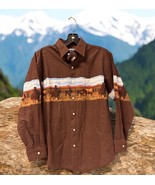 Panhandle Slim Western Shirt Kids Youth L Brown Graphic Print Pearl Snap... - $33.83 CAD