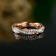 4CT Lab Created VVS1 Diamond Eternity Engagement Ring 14K Rose Gold FN - £112.44 GBP