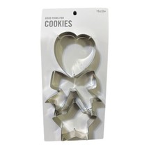 Martha Stewart Metal Cookie Cutters Heart Star Bow 3-Set New - $7.99