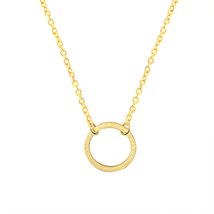 Dainty Circle Necklace Stainless Steel Chain Karma - £5.28 GBP
