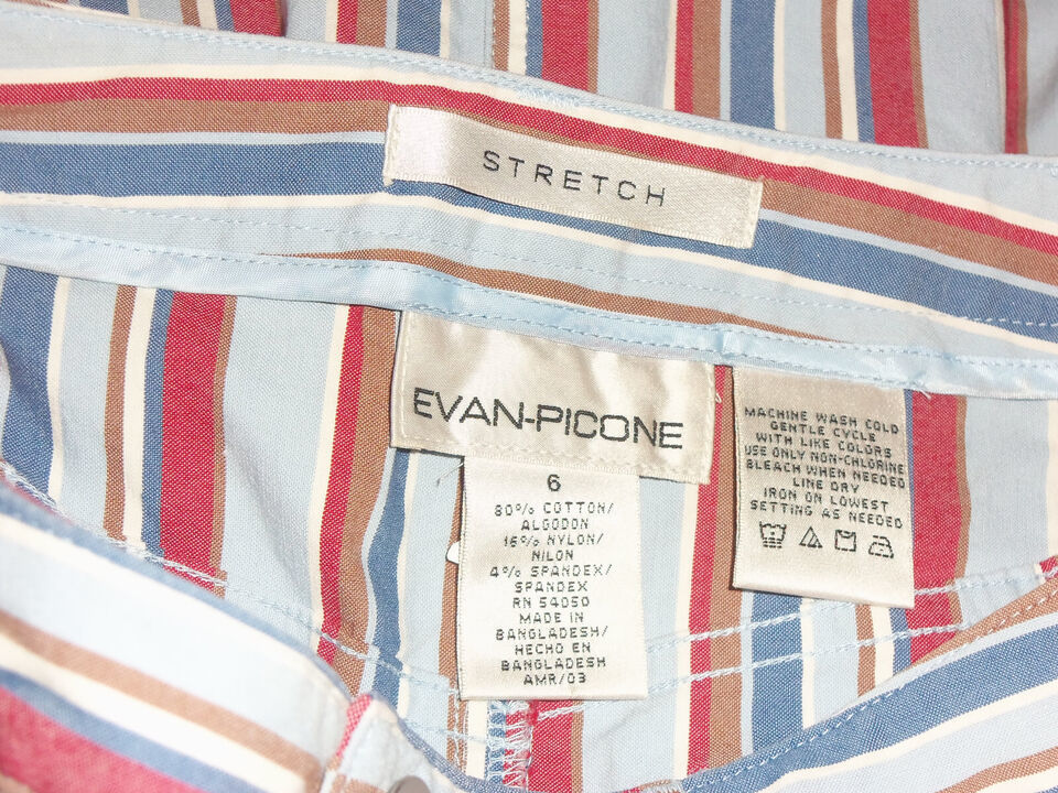 EXCELLENT WOMENS EVAN-PICONE STRETCH FIVE POCKET LONG STRIPED SKIRT  SIZE 6 Item image 3